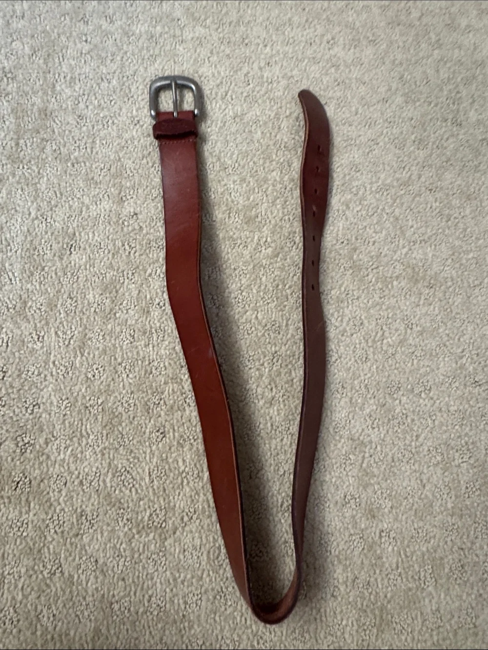 Classic Men's Levi’s Brown Leather Belt with Silver Buckle